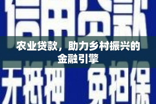 长丰农业贷款，助力乡村振兴的金融引擎