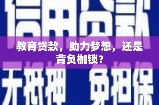 长丰教育贷款，助力梦想，还是背负枷锁？