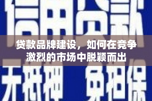 长丰贷款品牌建设，如何在竞争激烈的市场中脱颖而出