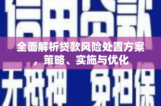 长丰全面解析贷款风险处置方案，策略、实施与优化